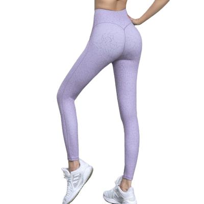 China Spring Breathable New Products Printed Women Sports Running Yoga Cropped Pants High Waist Yoga Pants for sale