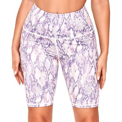 China New Snake Pattern Sports Elasticity Comfortable Casual Hip-lifting Women's Breathable Yoga Shorts for sale