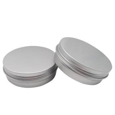 China Cosmetic in stock 15ml 30ml 50ml metal tin box cosmetic packaging small round empty box lip balm aluminum cream jar with lid for sale