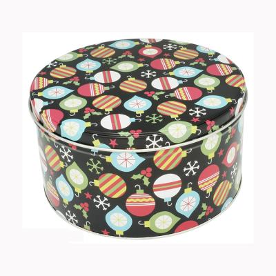 China Cheap Round Storage Tin Box Biscuit Tin Package Safety China Factory Candy Butter Cookie Metal for sale