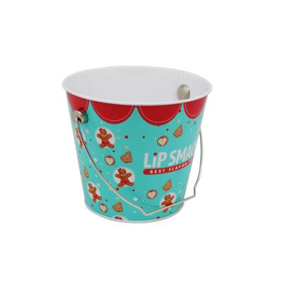 China Beer Printing Small Round Empty Metal Lid Candy Candle Beer Popcorn Can Buckets Paint Tin Bucket With Handle Lid for sale