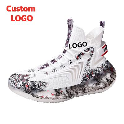 China Fashion trend customize high top yezzy sports running shoes high quality fashion men's basketball shoes trainers for sale