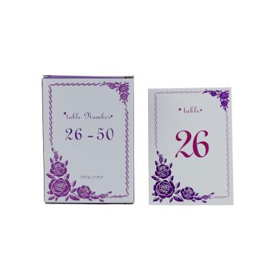 China New Recycled Materials Selling Custom Printed Signs Table Number Paper Free Standing Desktop Card for sale