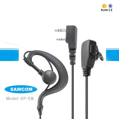 China PU Coil Cable SAMCOM EP-1X 2 Pin Earphone For Two Way Portable Radio for sale