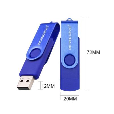 China Promotion Gift Swivel Dual Port Cheap Portable Stick OTG USB 3.0 Flash Drive For Android for sale