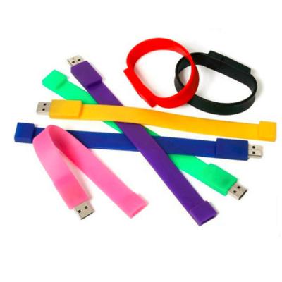 China Multi Color Silicone Wrist Band Wristband Silicone Flash Player USB Stick for sale