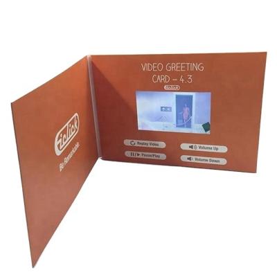 China Custom Europe Printing 7 Inch 10 Inch Portable Advertising Folder Video Marketing Player Greeting Card for sale