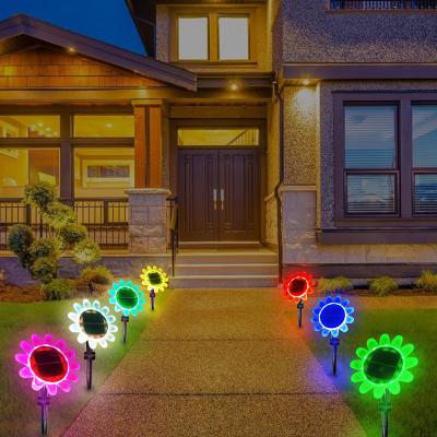 China Outdoor Garden LED Sunflower Solar Powered Solar Stake Lights Solar Flower Landscape Light for Patio Lawn Garden Yard PA for sale