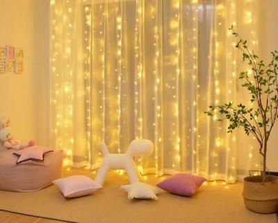 China Light Magic String Tuya Wifi Control 3x3 Meters LED Curtain String Lights Decorative String Lights for sale