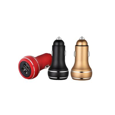 China Phone Charging Practical Hot Sale 5v Portable Metal Dual Usb Mobile Car Charger For Phone for sale