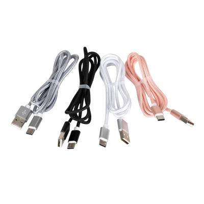 China Fabric Braided Type-C Micro Usb Wire Factory Direct Selling Metal Case Usb Charging Cable Charging Cable for sale