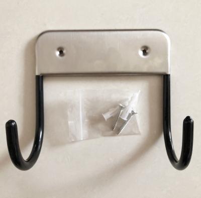 China Wall Mounted Stainless Steel Ironing Board Hanger To Ironing Board Two Hook Hanging Rack for sale