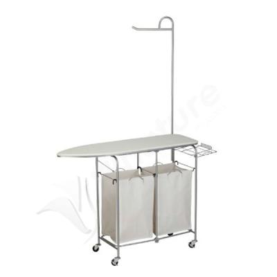 China Hotel use WHEELED laundry cart with ironing board, set of ironing board on laundry cart for sale