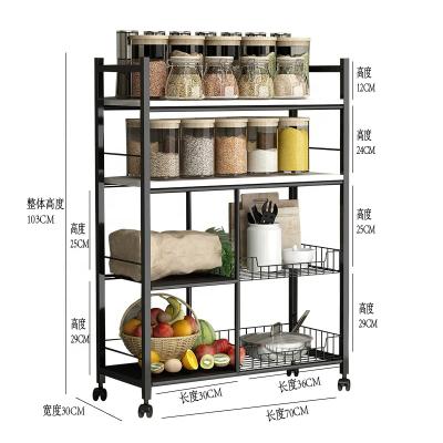 China MDF Kitchen Vintage Storage Shelf Serving Trolley Rack And Organizer for sale