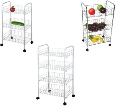 China Sustainable Wire Metal Vegetable Storage Shelf Rack Cart Cart For Kitchen Room for sale