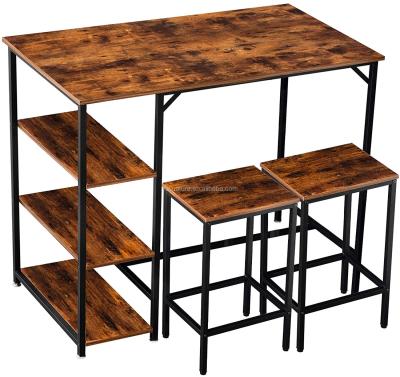 China Foldable Bar Table with 2 Bar Stools and Kitchen Bar Tables and Stools Set for Kitchen for sale