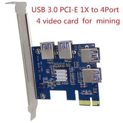 China With SATA 15pin To External Power Cable 6pin USB3.0 1 Slots Riser Card 1x- 16x PCI-e To PCI 4 Express for sale