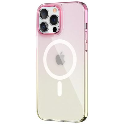 China OEM Dual Color Unique Design Shockproof Gradient Clear Magnetic For MagSafe Phone Case For iPhone 13 6.1 6.7 Covers for sale