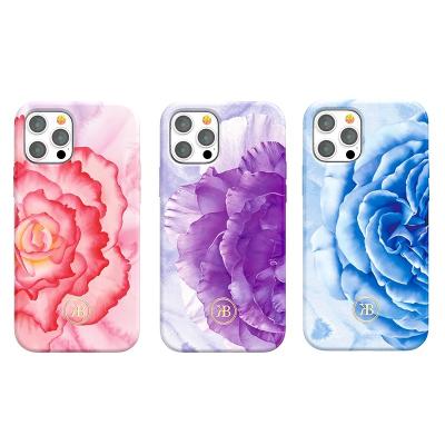 China Anti-knock Biodegradable Peony Soft TPU Phone Cases Cover Luxury Shockproof Soft Cases Anti-fall For iPhone 12 Pro Max for sale