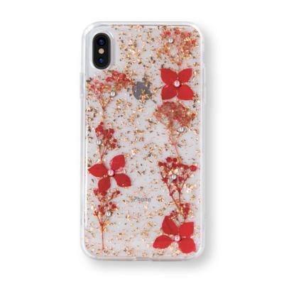 China Girly Luxury Anti-fall Crystal Glitter Shinning Dried Flower Cell Phone Cases For iPhone XS X XR XS Max Cell Phone Covers Kingxbar for sale