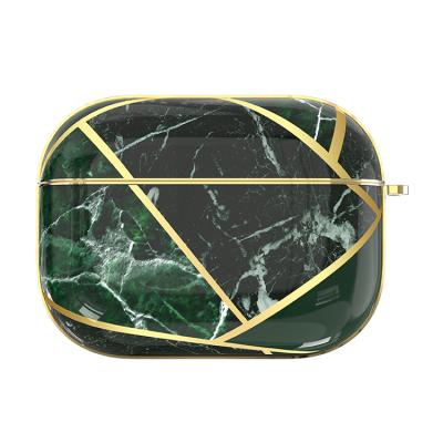 China Anti-scratch; New Arrivals Luxury Gold Pattern Marble PC Cover Device Electroplating Earphone Shockproof Full Charging IMD Cases For Airpods 3 4 pro for sale