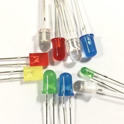 China Emitting LED Led Clear Diode Flat Head 3MM LED Indicator Lighting For Green&Green Lighting 2.6V-3.2V LED Color Encapsulation Series Long Pin for sale