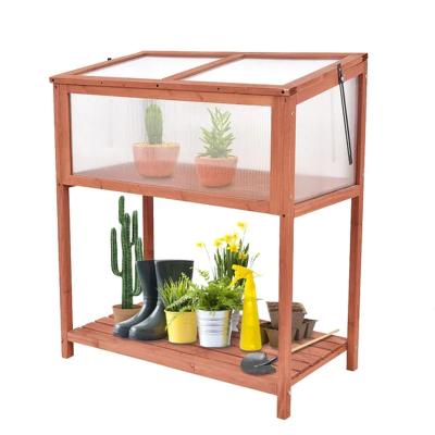 China NEW Wood Structure Collapsible Cold Greenhouses Garden Mini Outdoor Wooden Greenhouse for sale