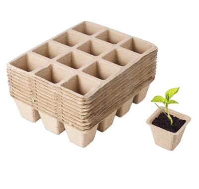 China 10pcs Pack Nursery Peat Pot Biodegradable Paper Seedling Tray For Plant Seed Starter Eco-friendly for sale