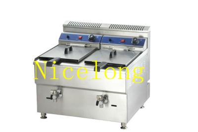 China Restaurant commercial double tank fryer with 2 baskets for food, chips, chicken GF-182 for sale