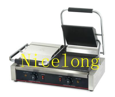 China Double head non stick electric panini grill with CE EGD-20 for sale