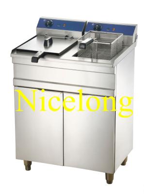 China EF-162V/C twin tanks fryer with 4 wheels for sale