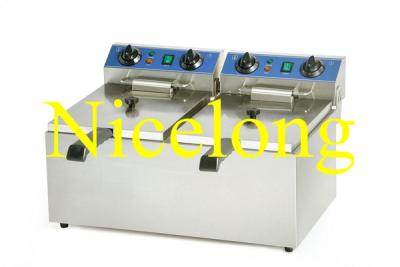 China EF-132 13+13L stainless steel double tanks fryer for sale