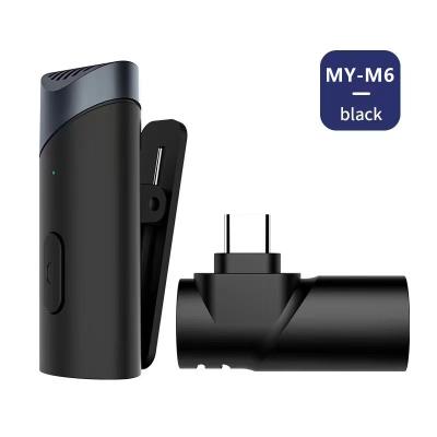 China MY-M6 Portable Mini Mic Lavalier Wireless Microphone Headset Audio Video Recording For iPhone Android Live Broadcast Phone Microfonoe for sale