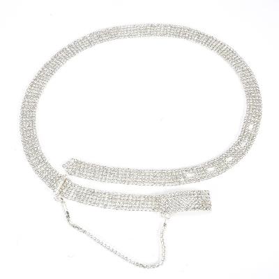 China Wholesale Luxury Atmospheric Decoration Diamond Full Diamond Waist Joint-Set Women Metal Chain Belt Diamond Belt Women Belt for sale