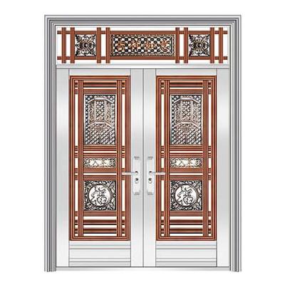 China Traditional Modern stainless steel door with double open doors for sale