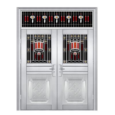 China Anti-Theft Stainless Steel Security Door Modern Design Corrosion Resistant  Double Open Doors for sale