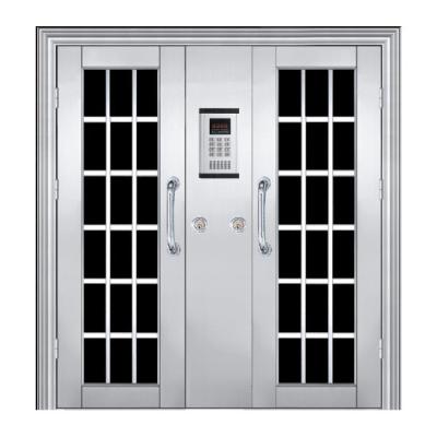 China Anti-Theft Building Entrance With Access Sensor And Electric Lock Stainless Steel Security Door for sale