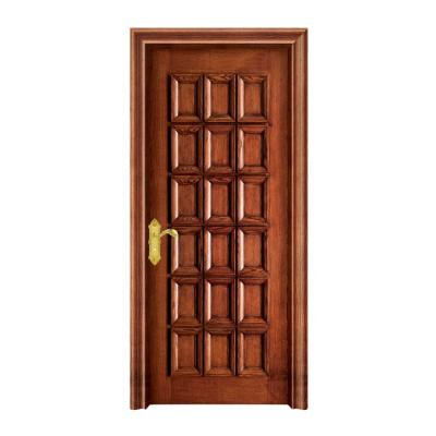 China Anti-Theft Classic Teak Wood Simple Carved Design Solid Wood Door for sale