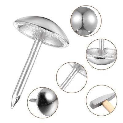 China Modern Upholstery tacks Antique Round Thumb Push Pins Silver Tone for Furniture Sofa Headboards for sale