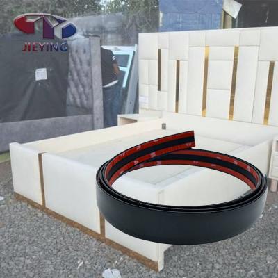 China Sofa. Bed. Bedside. High Quality Chair Etc Black PVC Chrome Adhesive Plastic Dark Edging JIEYING for Furniture and Sofa Decoration Stirp for sale