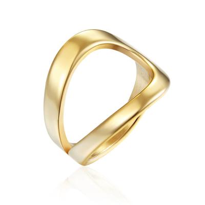 China CLASSIC Good Quality Drop Shape Stainless Steel Ring For Women 18K Gold Plated Jewelry Wholesale for sale