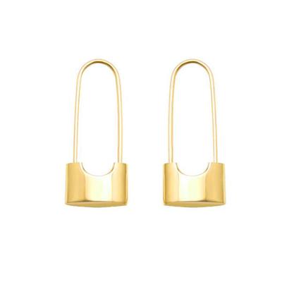 China Wholesale TRENDY Lock Drop Earrings For Women Gold Color Stainless Steel Dangle Earings Fashion Jewelry Brinco Gifts for sale