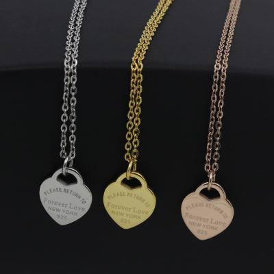 China Peach Gold Necklace Clavicle Paragraph Women's Necklace Love Brand Fine Fashion Jewelry Pendant Necklace Famous Luxury FASHIONABLE Heart for sale