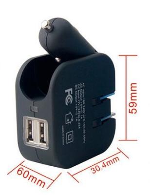 China 2 in 1 smart car charger with travel charger smart car cahreger for phone ipad for sale