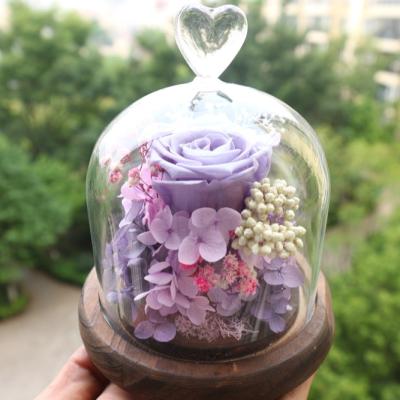 Китай High quality Real touch mini preserved flower glass dome eternal rose in glass dome small продается