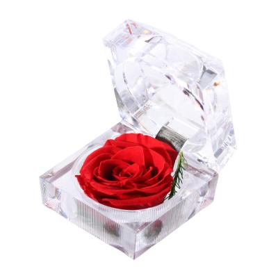 China Customised Ring box diy preserved flowers preserved flower ring box for sale