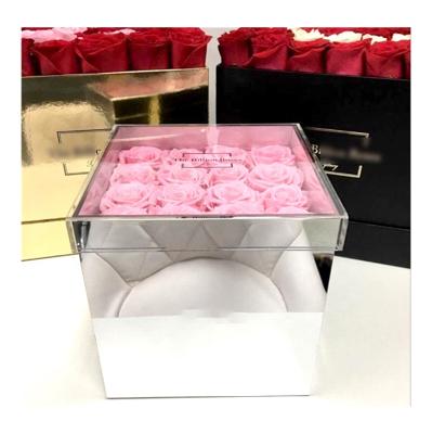 China 2021 valentines day gift preserved rose box arcylic box preserved rose mirror arcylic box Te koop