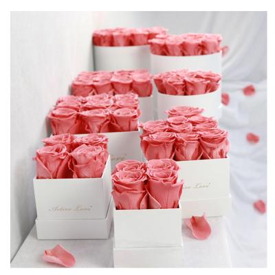 China Diy preserved flowers box of preserved flowers preserved rose with boxes luxury Te koop