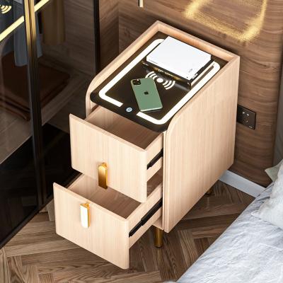 China Modern Smart Side Cabinets Extendable Home Furniture Bedside Speaker Table Wireless Charging Nightstands for sale