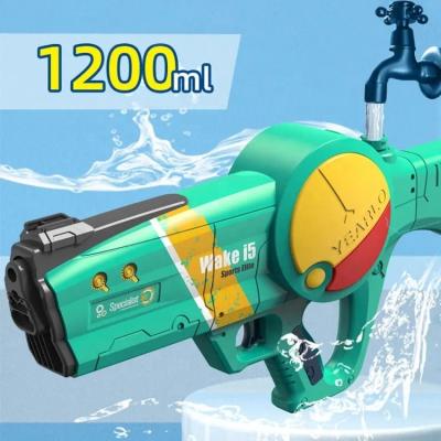 China Electronic Toy Custom Outdoor Summer Boys Water Gun Plastic Shooting Long Range 1200ml Large Capacity Automatic Children's Toy Water Spray gun for sale